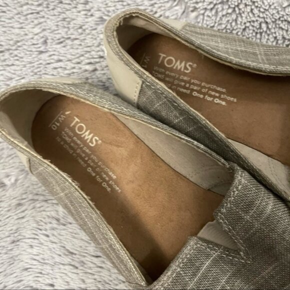 TOMS Alpagrata Open Toe Espadrille Flat Size 10 - Picture 5 of 7